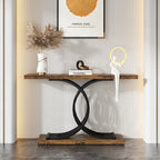 40 Modern Console Table, Faux Marble Entryway Hallway Table for Foyer