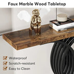 40 Modern Console Table, Faux Marble Entryway Hallway Table for Foyer