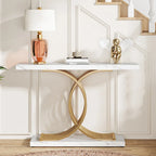 40 Modern Console Table, Faux Marble Entryway Hallway Table for Foyer