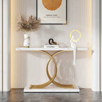 40 Modern Console Table, Faux Marble Entryway Hallway Table for Foyer