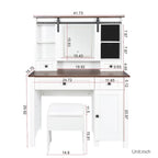 41.73 Wide Dressing Table Set with 4 Drawers 1 Cabinet Dressing Table