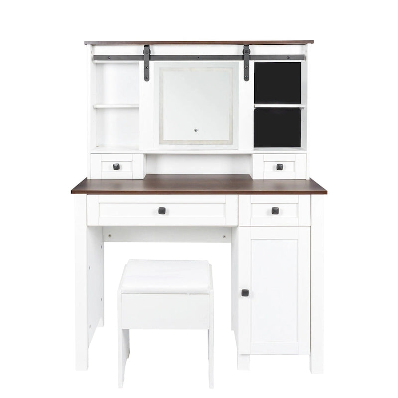 41.73 Wide Dressing Table Set with 4 Drawers 1 Cabinet Dressing Table