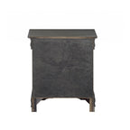 Wood Nightstand with 2 Drawers and Metal Handles