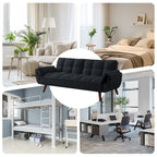 75.39 IN. Futon Sofa Bed, Convertible Upholstered Couch Sleeper with Reclining Sleeper Split Tufted Back
