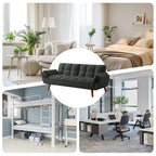 75.39 IN. Futon Sofa Bed, Convertible Upholstered Couch Sleeper with Reclining Sleeper Split Tufted Back