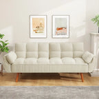 75.39 IN. Futon Sofa Bed, Convertible Upholstered Couch Sleeper with Reclining Sleeper Split Tufted Back