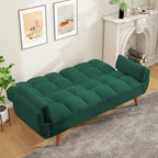 75.39 IN. Futon Sofa Bed, Convertible Upholstered Couch Sleeper with Reclining Sleeper Split Tufted Back