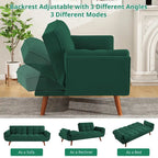 75.39 IN. Futon Sofa Bed, Convertible Upholstered Couch Sleeper with Reclining Sleeper Split Tufted Back