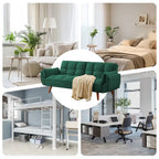 75.39 IN. Futon Sofa Bed, Convertible Upholstered Couch Sleeper with Reclining Sleeper Split Tufted Back