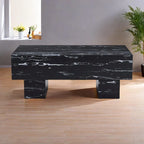 43.3 MDF Coffee Table with Black Marble Texture and 300lbs Weight Capacity
