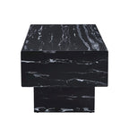 43.3 MDF Coffee Table with Black Marble Texture and 300lbs Weight Capacity