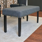 6-Piece Industrial Dining Set with Rectangular Table & Linen Chairs