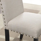 6-Piece Industrial Dining Set with Rectangular Table & Linen Chairs