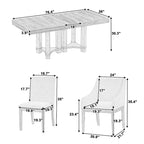 7-Piece Rustic Dining Set with Extendable Table & 6 Chairs