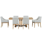 7-Piece Rustic Dining Set with Extendable Table & 6 Chairs