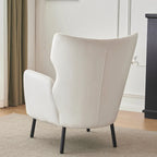 Velvet Wingback Accent Chair with Metal Legs - Single Seat (32")