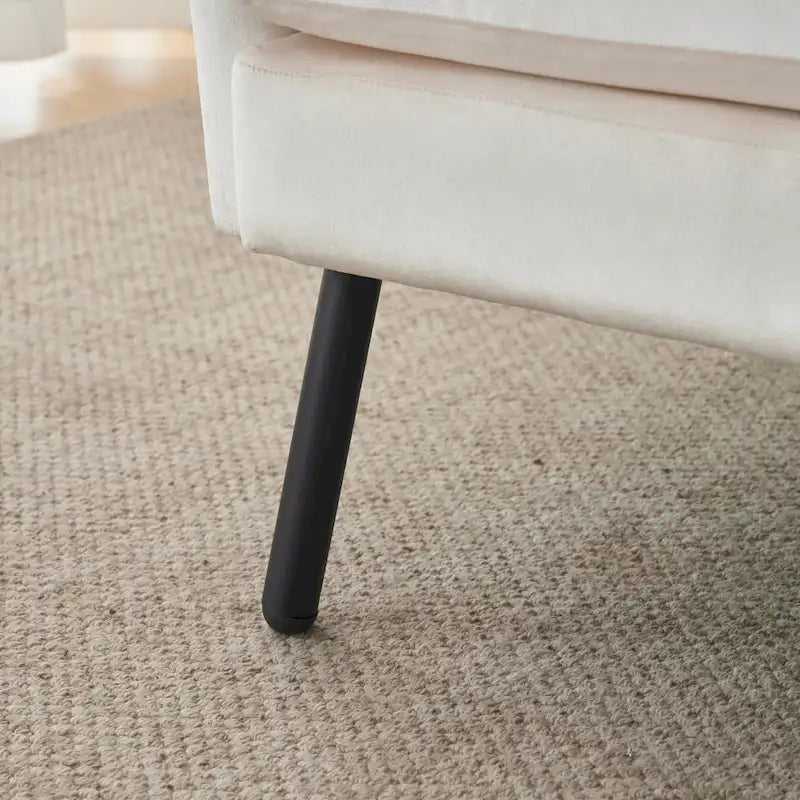 Velvet Wingback Accent Chair with Metal Legs - Single Seat (32")