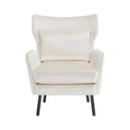 Velvet Wingback Accent Chair with Metal Legs - Single Seat (32")