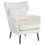 Velvet Wingback Accent Chair with Metal Legs - Single Seat (32")