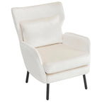 Velvet Wingback Accent Chair with Metal Legs - Single Seat (32")