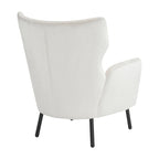 Velvet Wingback Accent Chair with Metal Legs - Single Seat (32")