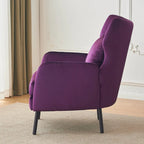 Velvet Wingback Accent Chair with Metal Legs - Single Seat (32")