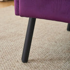 Velvet Wingback Accent Chair with Metal Legs - Single Seat (32")