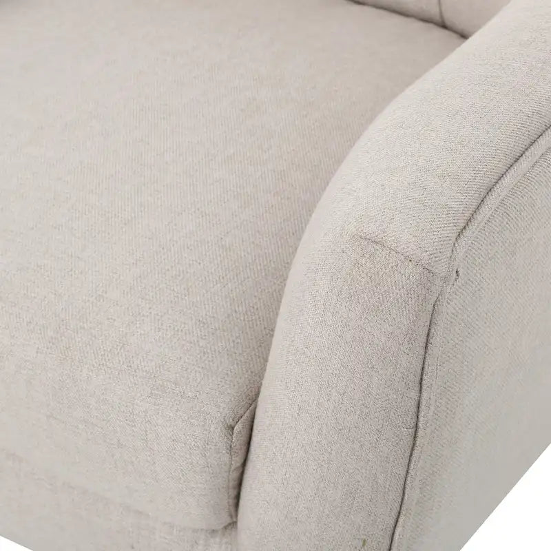 Modern 32.5 High Back Upholstered Button Tufted Wingback Chair with Rubber Wood Legs