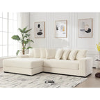 111 Corduroy L-Shaped Sectional Sofa with Oversized Left Chaise