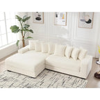 111 Corduroy L-Shaped Sectional Sofa with Oversized Left Chaise
