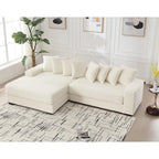 111 Corduroy L-Shaped Sectional Sofa with Oversized Left Chaise