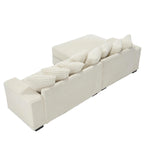 111 Corduroy L-Shaped Sectional Sofa with Oversized Left Chaise
