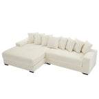 111 Corduroy L-Shaped Sectional Sofa with Oversized Left Chaise