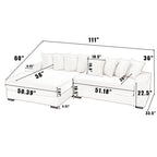 111 Corduroy L-Shaped Sectional Sofa with Oversized Left Chaise