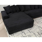 111 Corduroy L-Shaped Sectional Sofa with Oversized Left Chaise