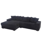111 Corduroy L-Shaped Sectional Sofa with Oversized Left Chaise