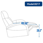Blue Genuine Leather Power Recliner with Swivel & USB Charging