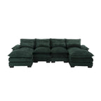 110.63 Modern U-Shaped Chenille 4 Seater Sectional Sofa with Double Cushions, 2 Chaise and High-Density Foam