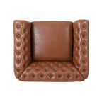 PU Tufted Accent Chair with Chesterfield Design