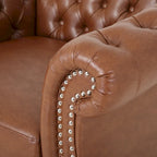 PU Tufted Accent Chair with Chesterfield Design