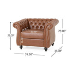 PU Tufted Accent Chair with Chesterfield Design
