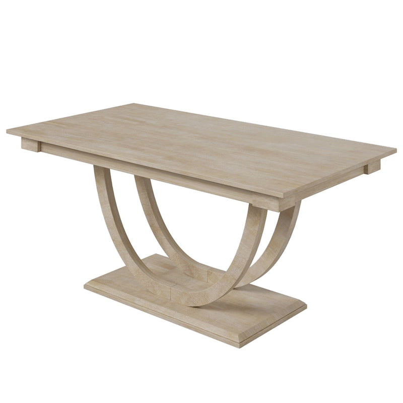 6-Piece Wooden Dining Table Set with Rectangular Table & 4 Chairs