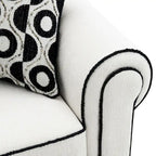 Furniture of America Anastasia White Chenille Sofa with Accent Pillows