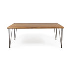 Christopher Knight Home Zion Acacia Wood 72-Inch Dining Table - teak finish + rustic metal