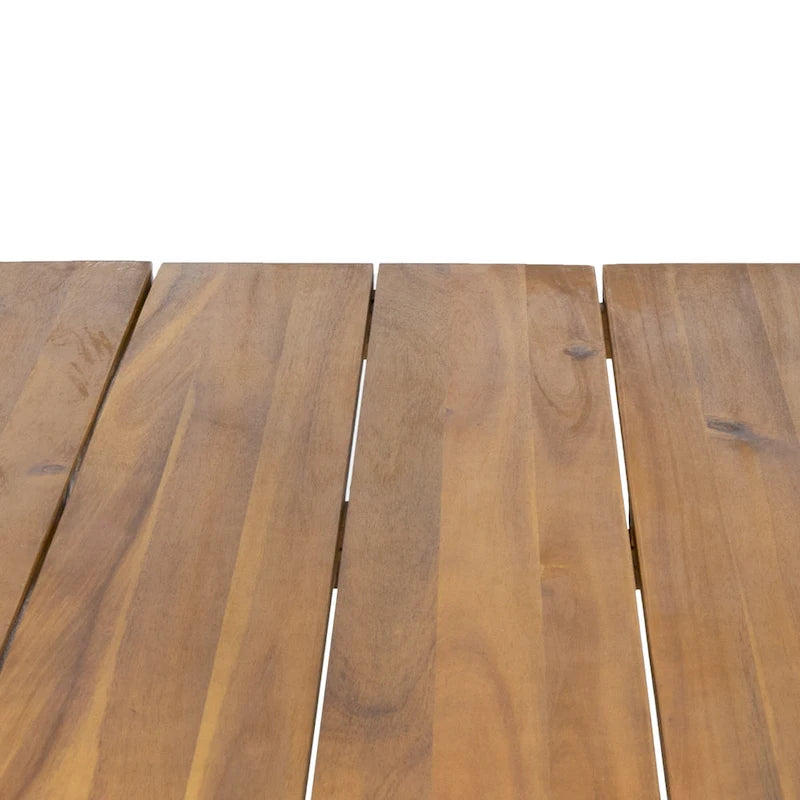 Christopher Knight Home Zion Acacia Wood 72-Inch Dining Table - teak finish + rustic metal