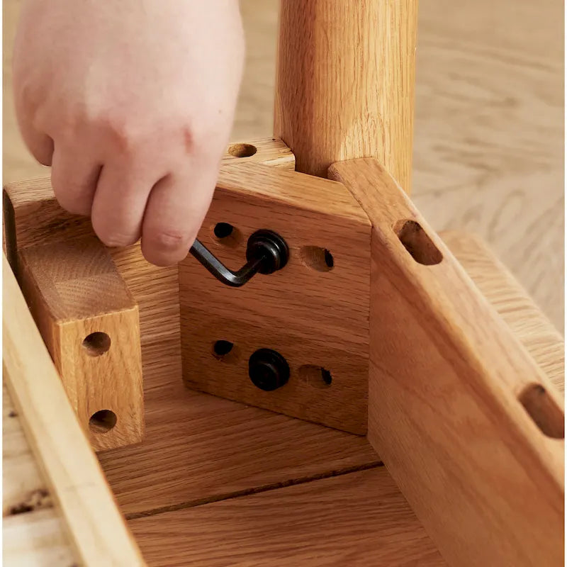 Natural Wood Study Desk with Drawer - Single Person (80cm)