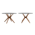 Sylvestria Mid-Century Walnut Finish Round Dining Table