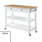 Convenience Concepts American Heritage 3 Tier Butcher Block Kitchen Cart with Drawers