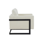 Modrest Prince Contemporary Cream & Black Fabric Accent Chair