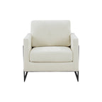 Modrest Prince Contemporary Cream & Black Fabric Accent Chair